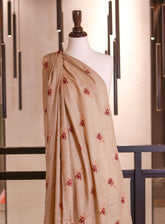 Royal Fashion Embroidered Woolen Shawls - RF25SH W623-P30 Light Fawn